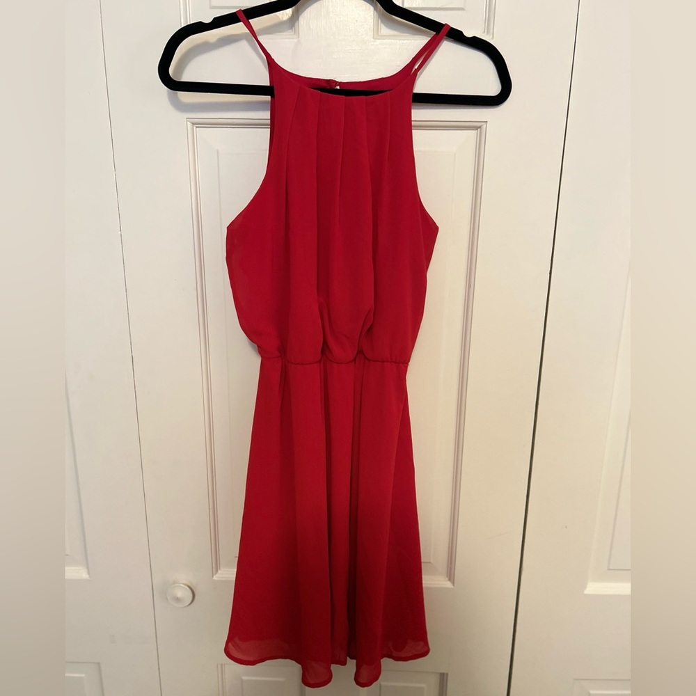 Francesca’s blue rain sleeveless dress